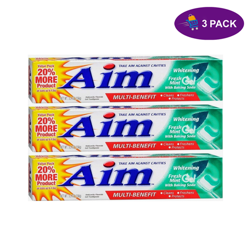 AIM AIM Whitening Anticavity Fluoride Fresh Mint With Baking Soda Gel Toothpaste 5.5 Oz Toothpaste