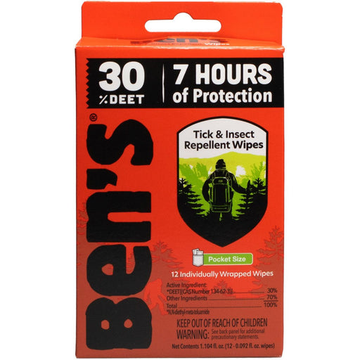 Ben's Ben's 30 Tick & Insect Repellent Wipes 12x 12 ct Repellents