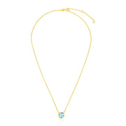 Bids.com 14k Yellow Gold 17 inch Necklace with Cushion Blue Topaz Necklaces
