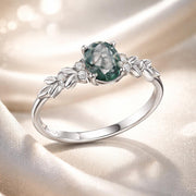 Bids.com 925 Sterling Silver Agate and CZ Pendant Ring Size 6 for Women Rings