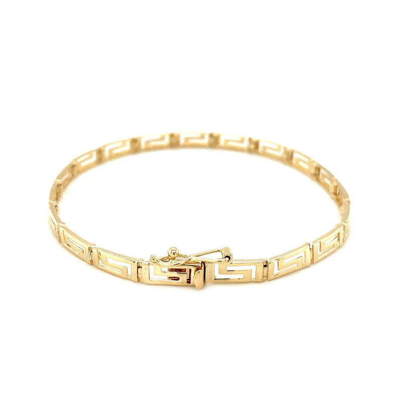 Bids.com 14k Yellow Gold Greek Fret Design Fancy Bracelet Bracelets