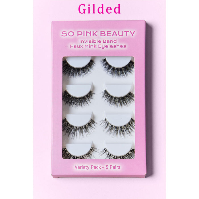 SO PINK BEAUTY Faux Mink Eyelashes Variety Pack 5 Pairs