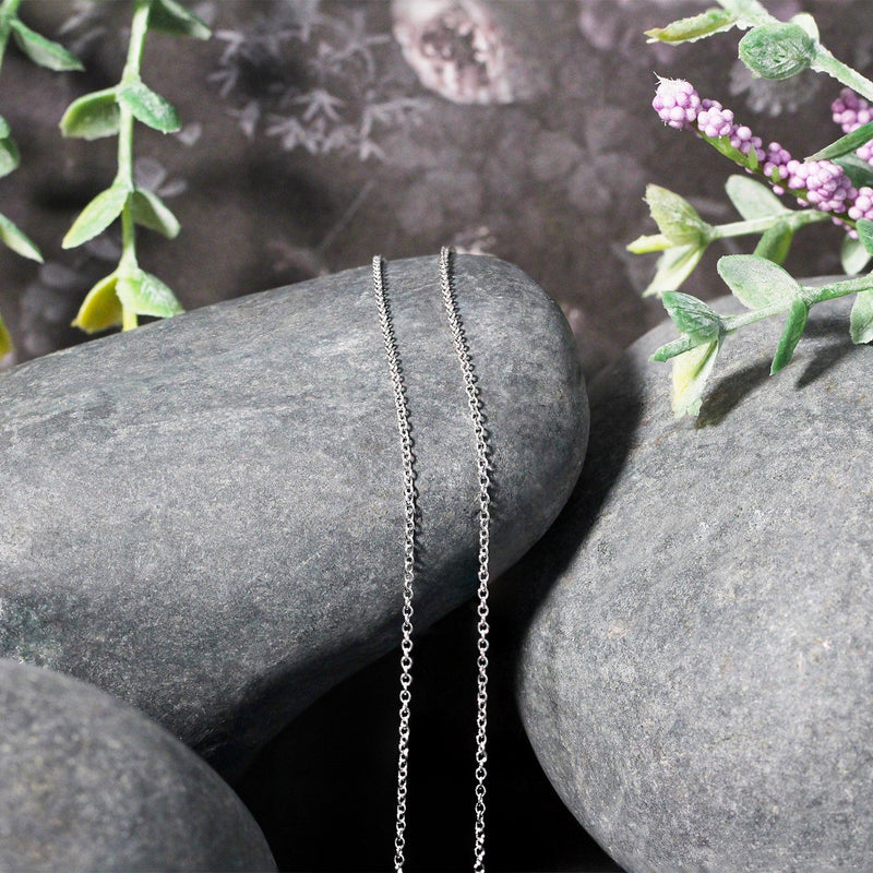 Bids.com 14k White Gold Round Cable Link Chain 1.1mm Necklaces