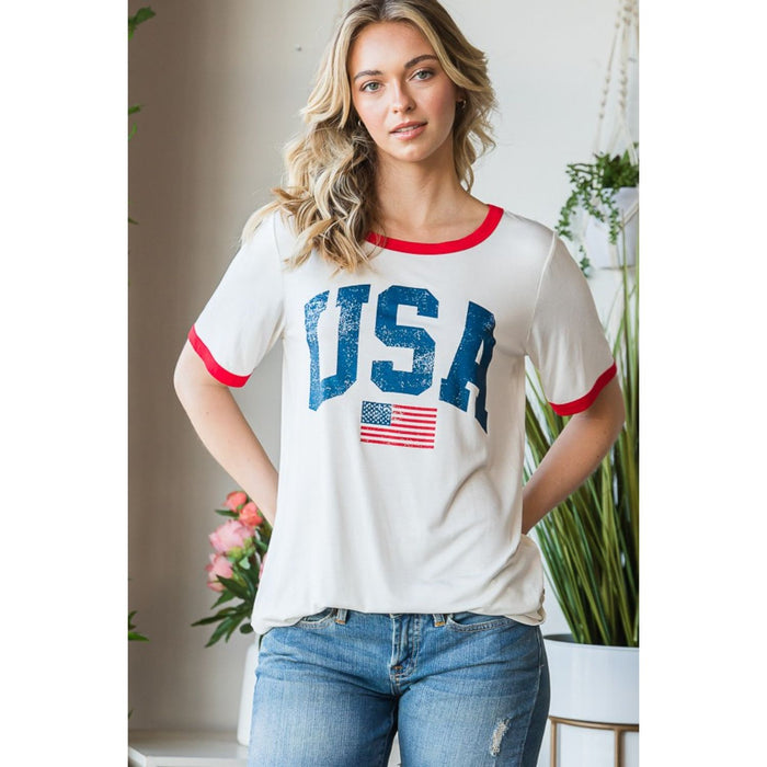 Heimish USA Contrast Trim Short Sleeve T-Shirt