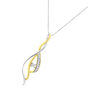 Bids.com 10K Yellow and White Gold Round Cut Diamond Accent Cascade 18" Pendant Necklace (J-K Color, I2-I3 Clarity) Necklaces