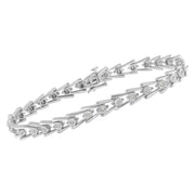 Bids.com .925 Sterling Silver 1/4 cttw Miracle Set Diamond Sleek and Open "V"Bracelet (I-J Color, I3 Clarity) -7.5" Bracelets