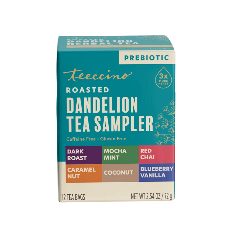 Teeccino Dandelion Herbal Tea Sampler Box Samplers Dark Cyan Sampler Box
