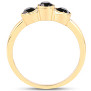 Bids.com 1.16 Carat Genuine Black Diamond .925 Sterling Silver Ring Rings