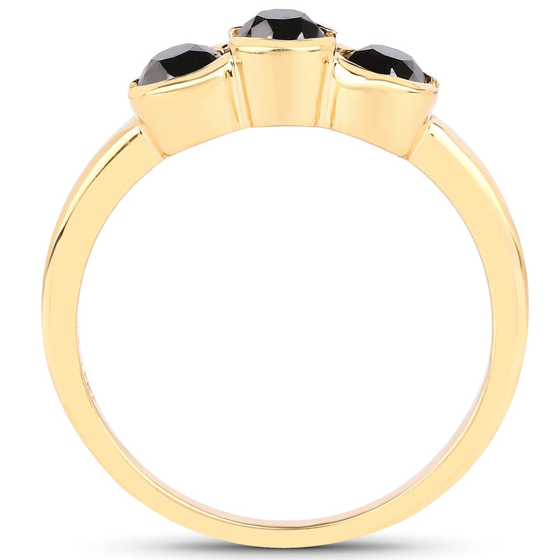 Bids.com 1.16 Carat Genuine Black Diamond .925 Sterling Silver Ring Rings