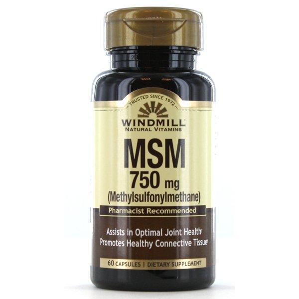 Windmill Windmill Msm 750 Mg 60 Capsules Vitamins & Supplements White Smoke