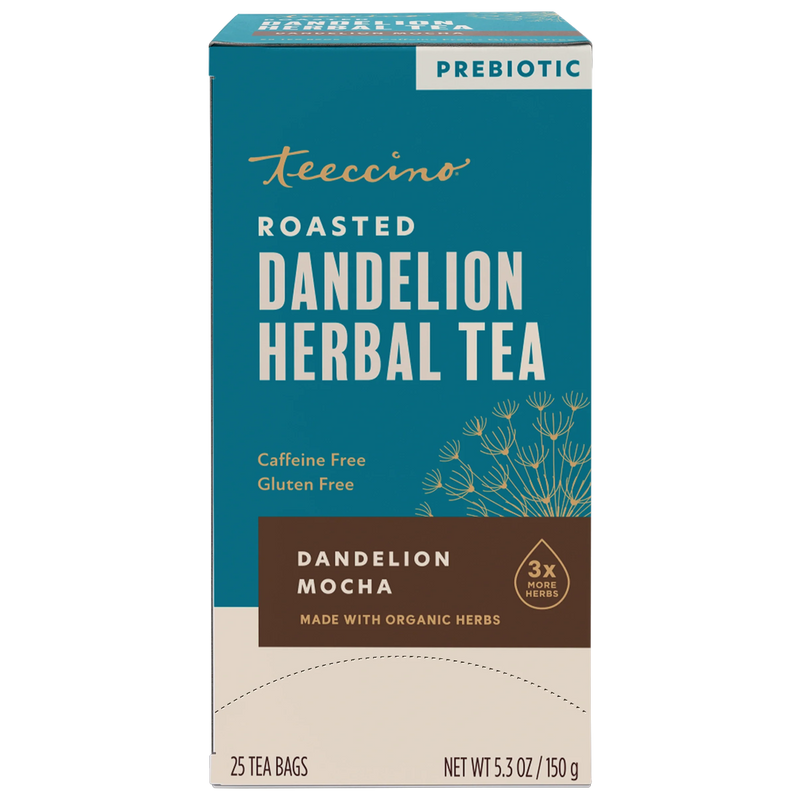 Teeccino Dandelion Mocha Roasted Herbal Tea Herbal Tea Dark Cyan 25 tea bags