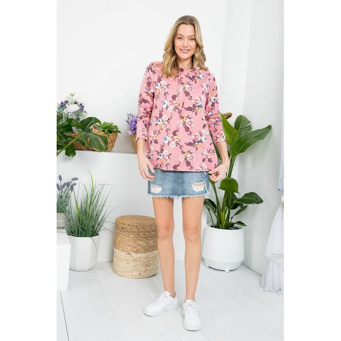 ALLOVER FLORAL SWEATSHIRT TOP