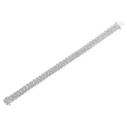 Bids.com .925 Sterling Silver 3.0 Cttw Diamond Multi Row Cluster Slanted Wave Link 7-Â¼â€ Tennis Bracelet (I-J Color, I2-I3 Clarity) Bracelets