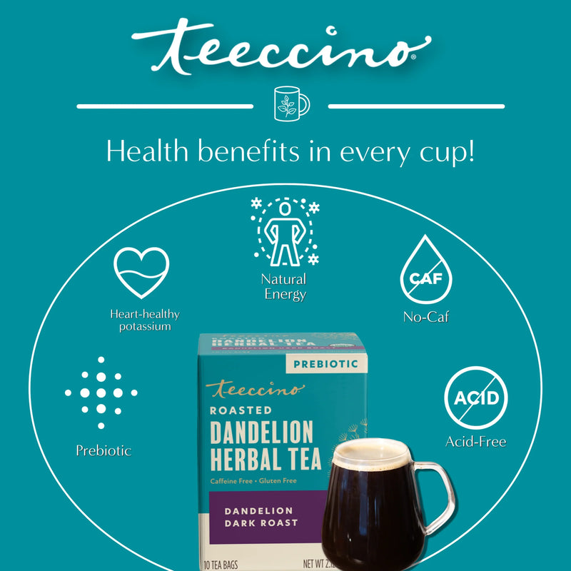 Teeccino Dandelion Dark Roast Roasted Herbal Tea Herbal Tea