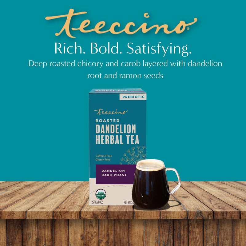 Teeccino Dandelion Dark Roast Roasted Herbal Tea Herbal Tea