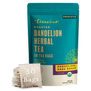 Teeccino Dandelion Dark Roast Roasted Herbal Tea Herbal Tea Black 50 tagless eco-friendly tea bags