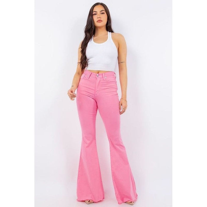 Bell Bottom Jean in Pink Inseam 32