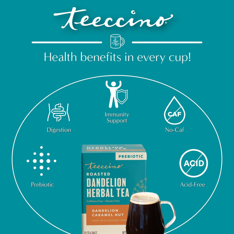 Teeccino Dandelion Caramel Nut Roasted Herbal Tea Herbal Tea