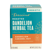 Teeccino Dandelion Caramel Nut Roasted Herbal Tea Herbal Tea Dark Cyan 25 tea bags,10 tea bags,50ct loose tagless tea bags