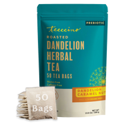 Teeccino Dandelion Caramel Nut Roasted Herbal Tea Herbal Tea Black 50ct loose tagless tea bags
