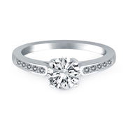 Bids.com 14k White Gold Diamond Channel Cathedral Engagement Ring Rings