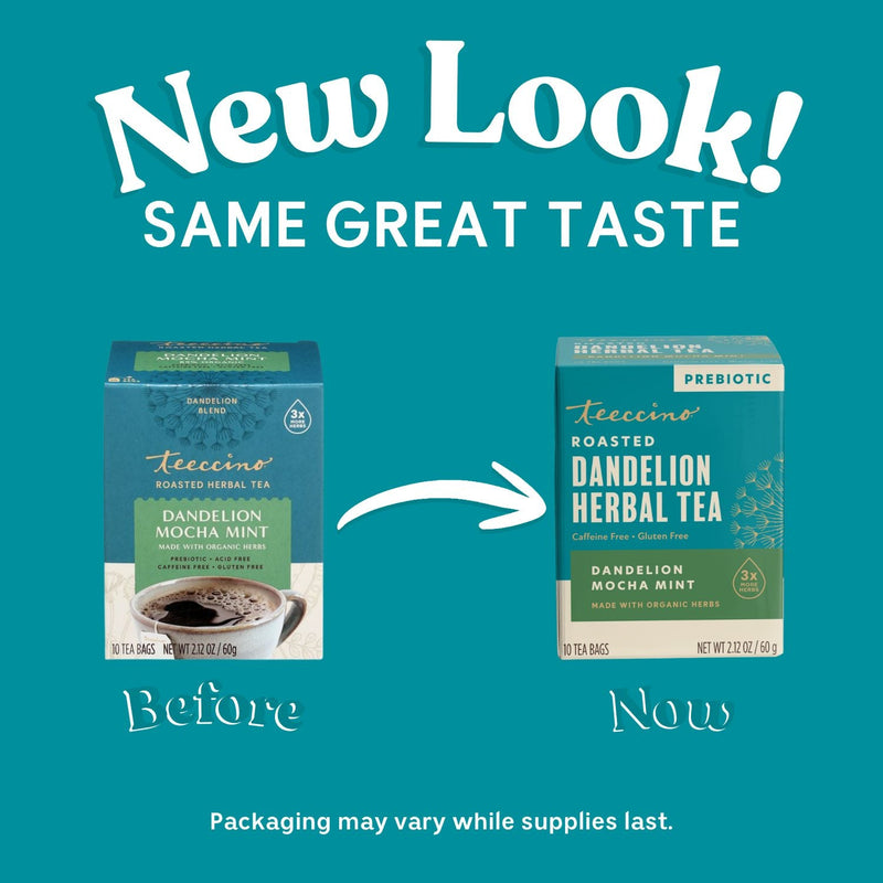 Teeccino Dandelion Mocha Mint Roasted Herbal Tea Herbal Tea
