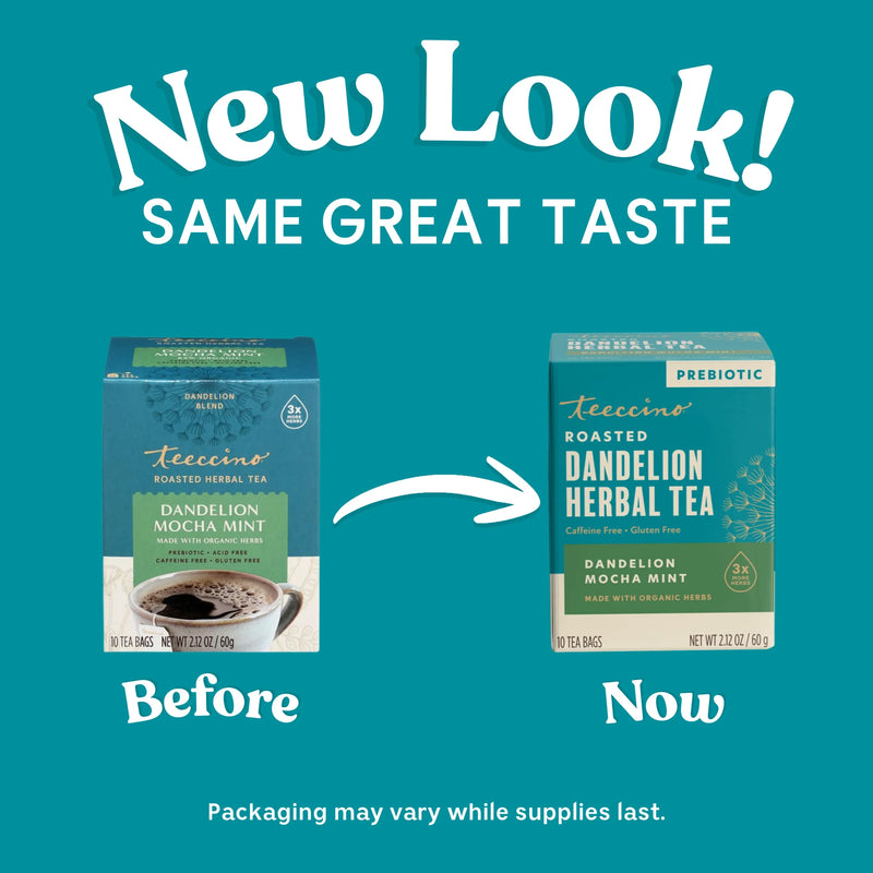 Teeccino Dandelion Mocha Mint Roasted Herbal Tea Herbal Tea