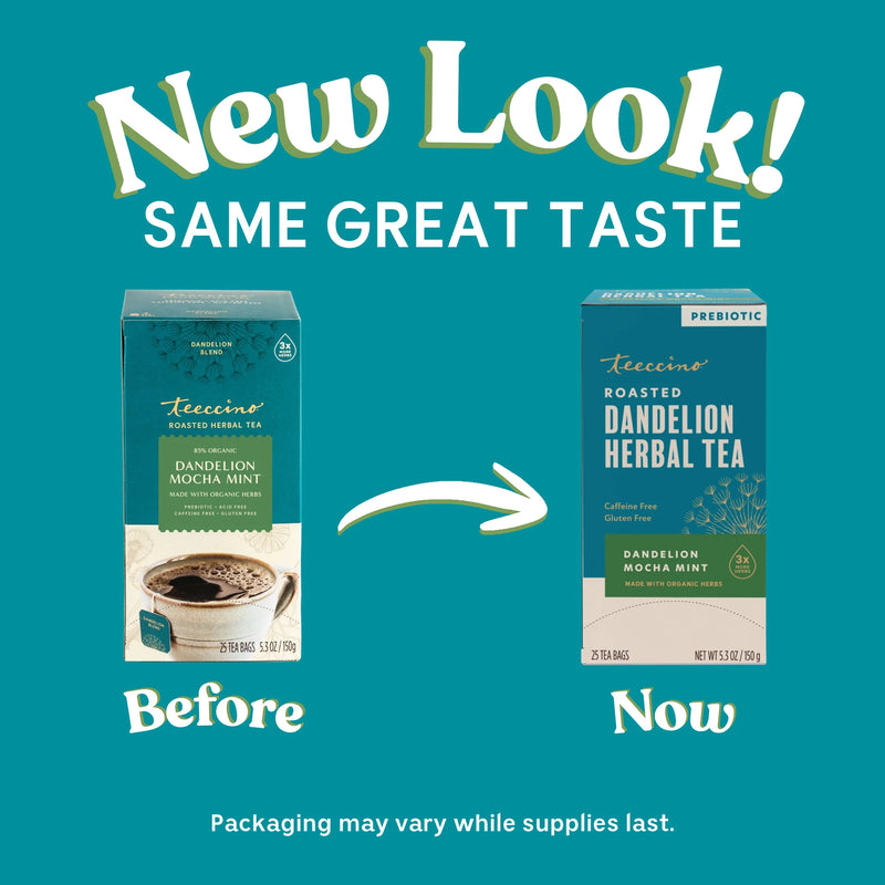 Teeccino Dandelion Mocha Mint Roasted Herbal Tea Herbal Tea