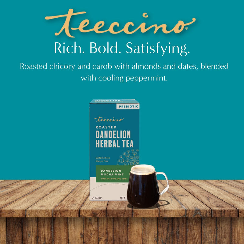 Teeccino Dandelion Mocha Mint Roasted Herbal Tea Herbal Tea