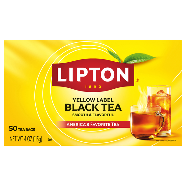 Lipton Lipton Yellow Label Black Tea Bags, 50 Count, 4 Oz Tea & Infusions Gold