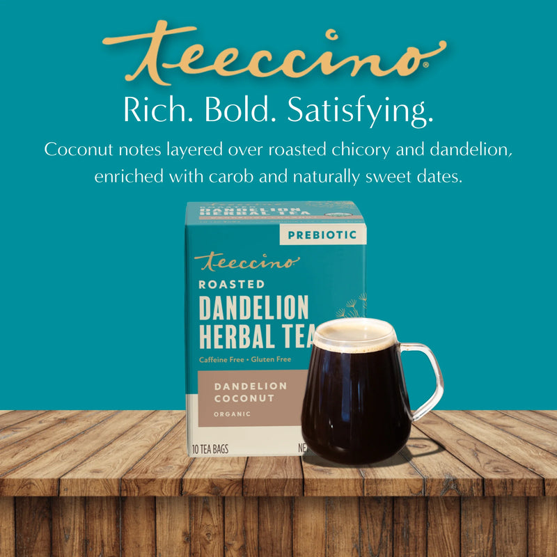 Teeccino Dandelion Coconut Roasted Herbal Tea Herbal Tea