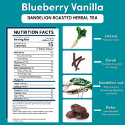 Teeccino Dandelion Blueberry Vanilla Roasted Herbal Tea Herbal Tea