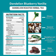 Teeccino Dandelion Blueberry Vanilla Roasted Herbal Tea Herbal Tea