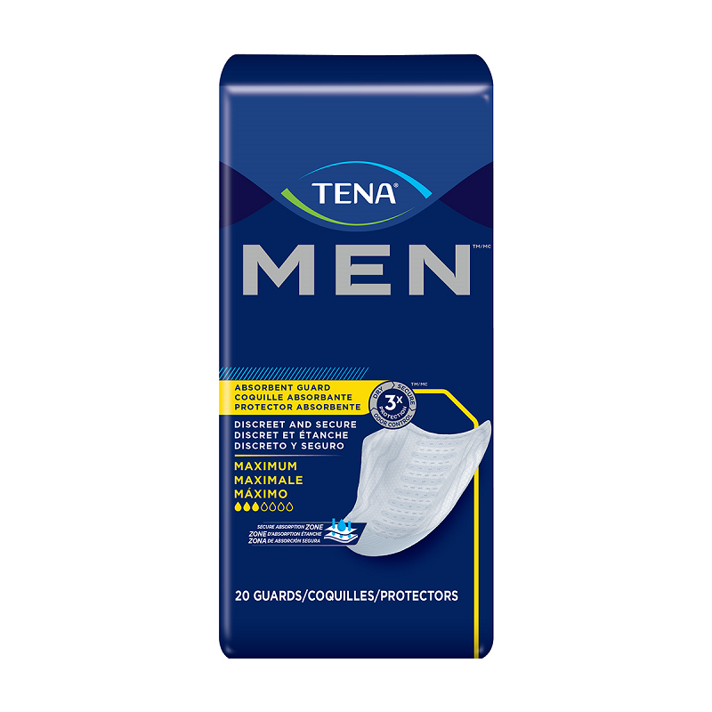 Tena Tena Men Protective Guards, Moderate Absorbency - 20 Count Pack Incontinence Aids