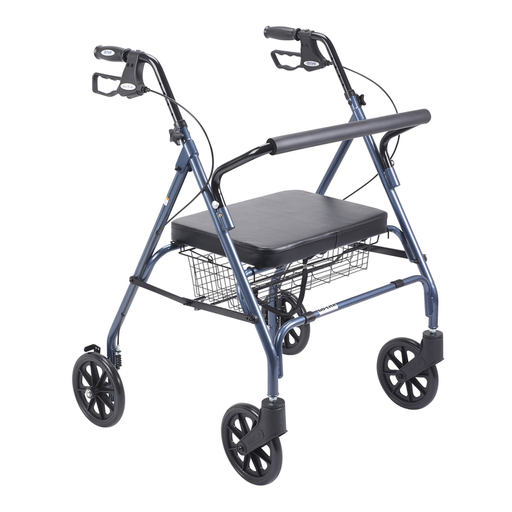 Drive Medical Drive Medical Heavy Duty Bariatric Blue Rollator Walker With Large Padded Seat Walkers