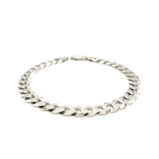 Bids.com Rhodium Plated 7.9mm Sterling Silver Curb Style Bracelet Bracelets