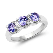 Bids.com 1.05 Carat Genuine Tanzanite .925 Sterling Silver Ring Rings