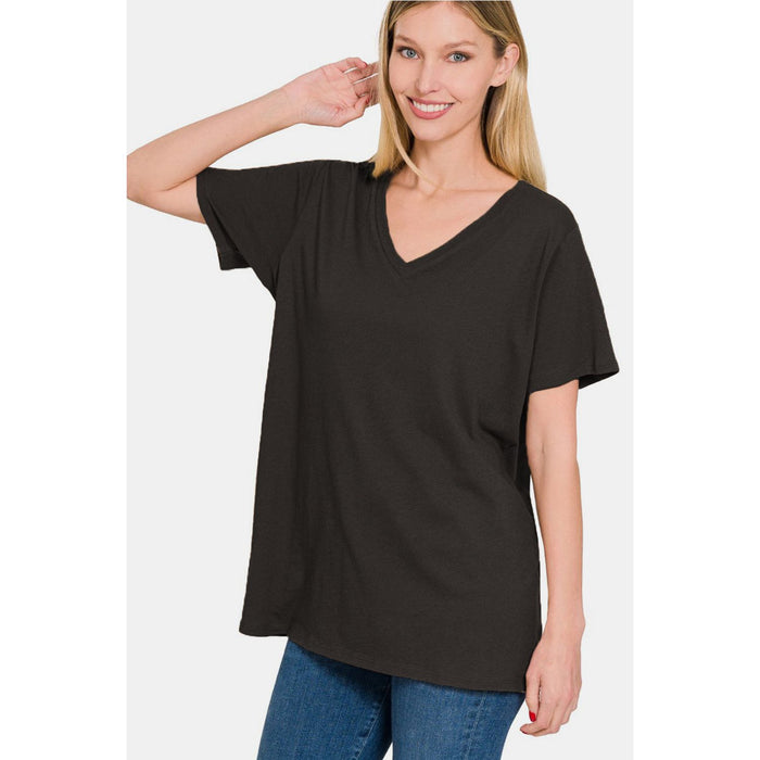 Zenana V-Neck Short Sleeve T-Shirt