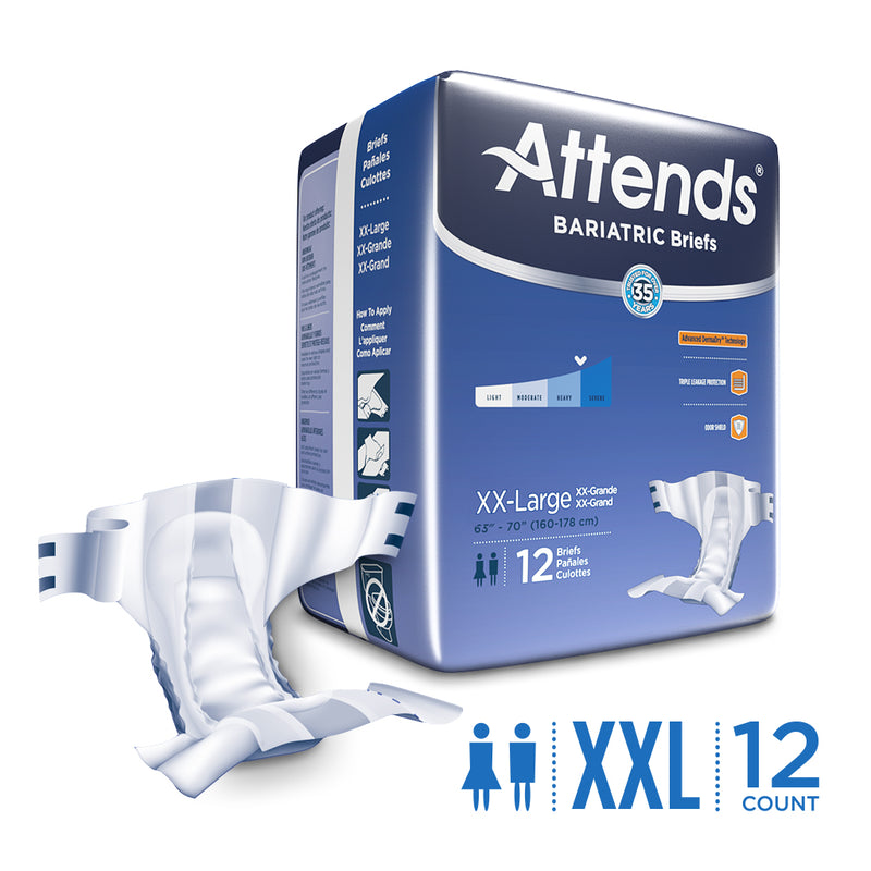 Attends Attends Bariatric Unisex Incontinence Brief Heavy Absorbency - 2X-Large Bicycle Shorts & Briefs