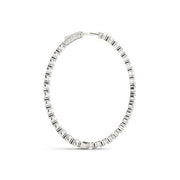 Bids.com Oval Shape Two Sided Diamond Hoop Earrings in 14k White Gold (2 cttw) Earrings