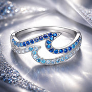 Bids.com 925 Sterling Silver Size 6.0 White Gold Plated CZ Ring for Women Rings