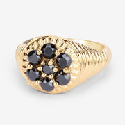 Bids.com 0.91 Carat Genuine Black Diamond .925 Sterling Silver Ring Rings