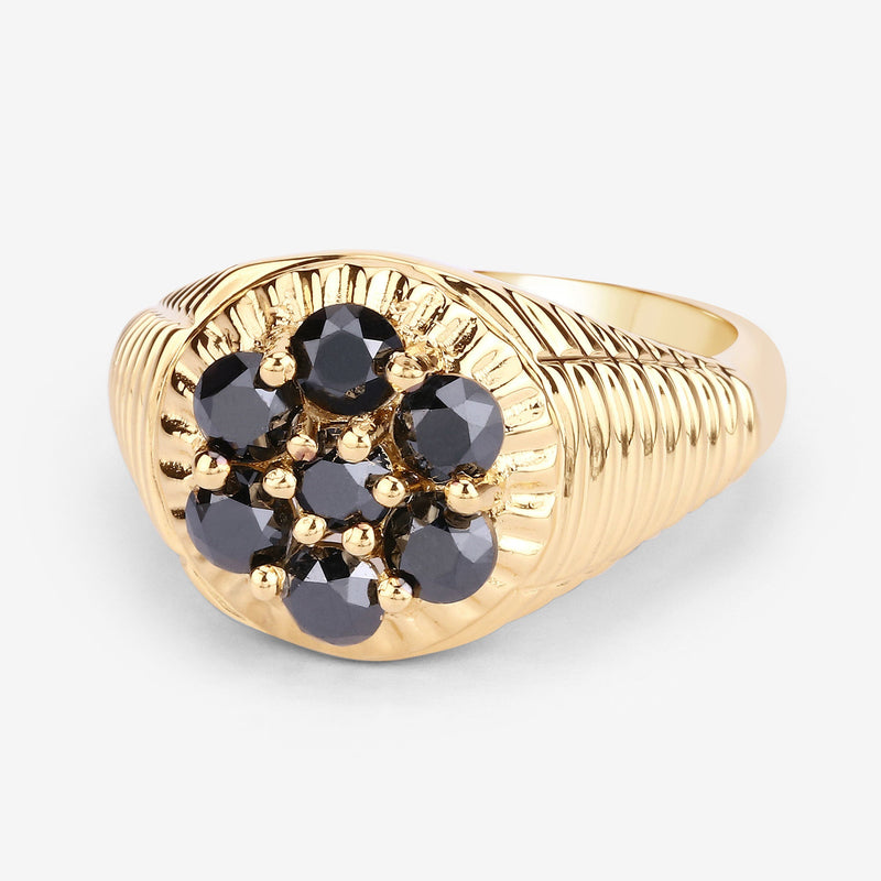 Bids.com 0.91 Carat Genuine Black Diamond .925 Sterling Silver Ring Rings