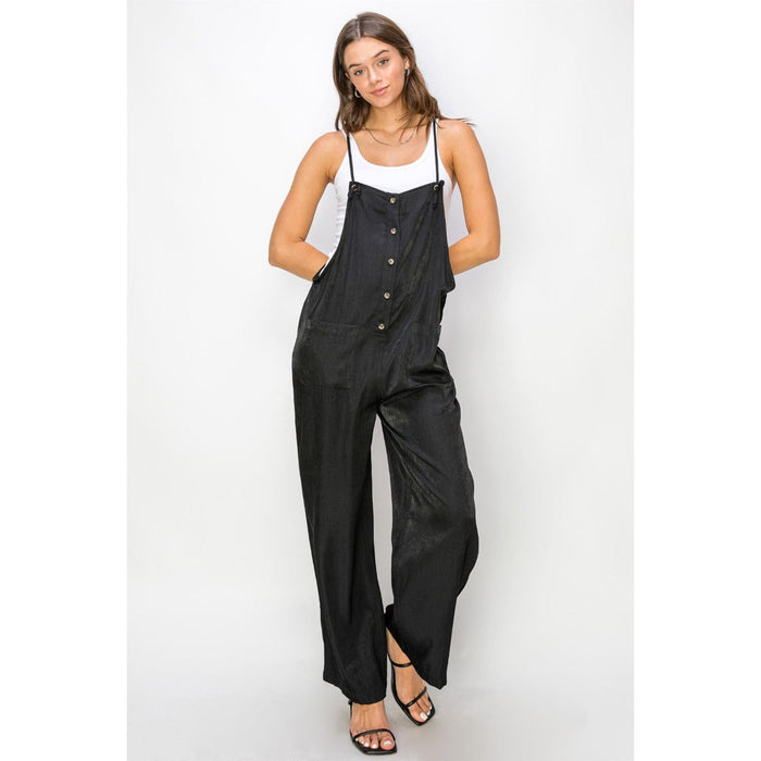 HYFVE Half Button Sleeveless Straight Jumpsuit