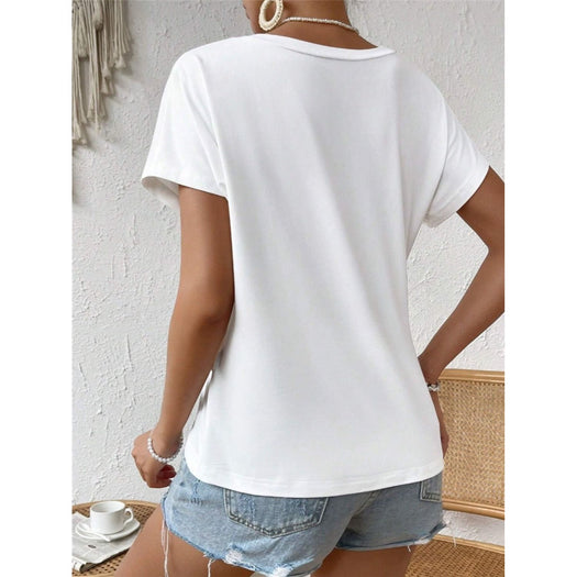 Asymmetric Hem Round Neck T-Shirt