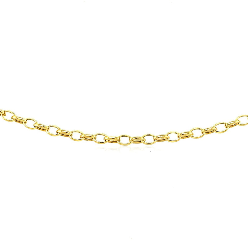 Bids.com 3.2mm 14k Yellow Gold Oval Rolo Chain Necklaces