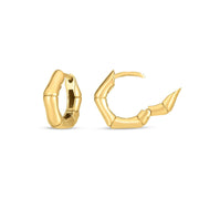 Bids.com 14k Yellow Gold Bamboo Huggie Hoops Earrings