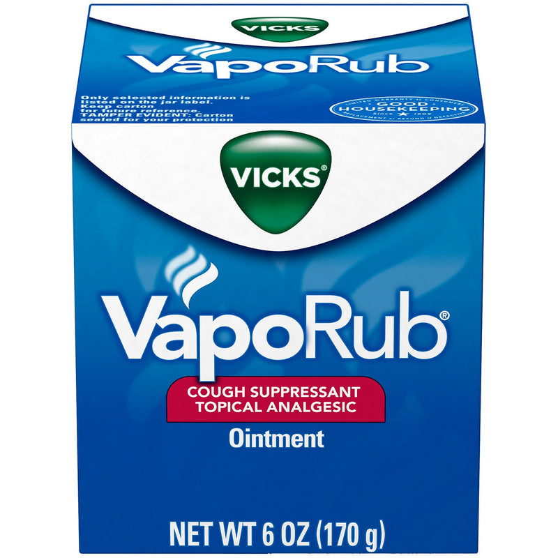 Vicks Vicks Vaporub Cough Suppressant Topical Analgesic Ointment - 6 Oz Respiratory Care Midnight Blue
