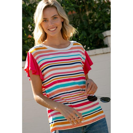 Multi Stripe Mixed Top