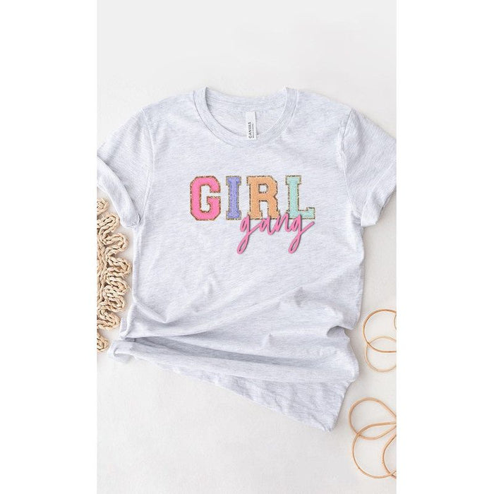 Girl Gang Faux Chenille Letters PLUS Graphic Tee